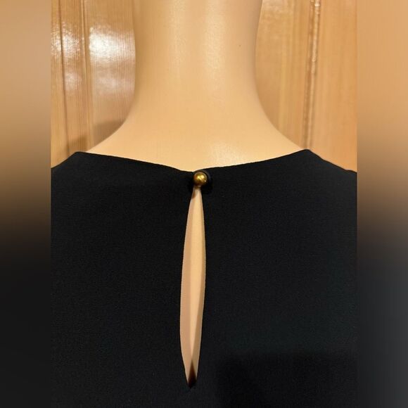 Naked Zebra Scalloped short sleeves  mini  Dress BLK SZ S - Picture 4 of 6